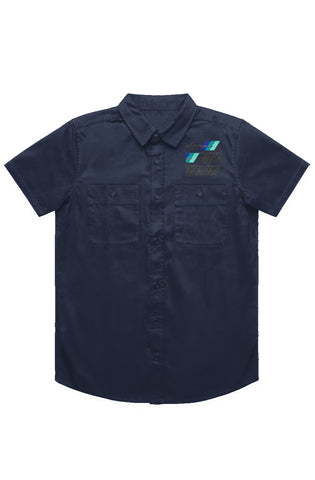 Elevens' Button-up Short Sleeve Work Shirt - Embriodered